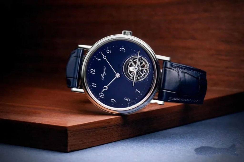 leather watch band with titanium buckle